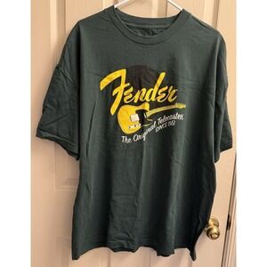 Fender Guitars T Shirt Green Size 2XL EUC